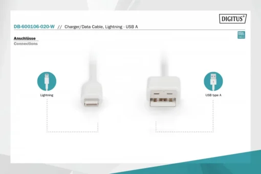 Digitus Lightning to USB-A кабел DB-600106-020-W - Image 3