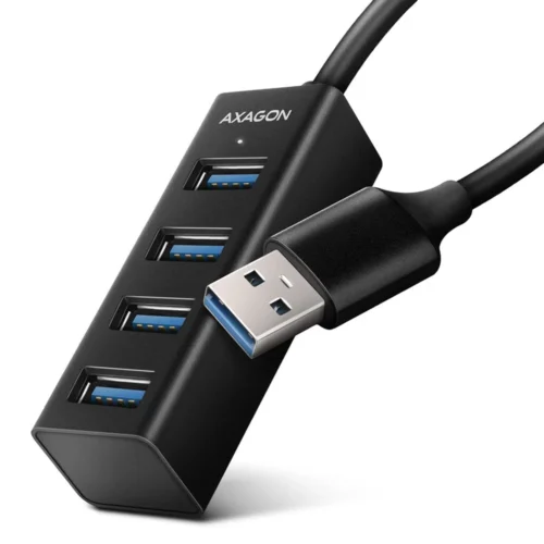 AXAGON MINI hub HUE-M1A 4x USB3.2 Gen 1 metal 20cm USB-A кабел