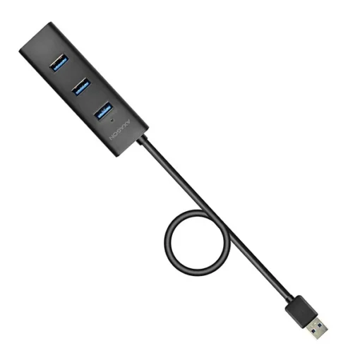 AXAGON Charging Hub HUE-S2BL 4x USB 3.2 Gen 1 1.2m Cable, MicroUSB Charging - Image 3