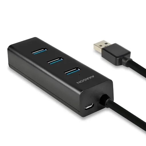 AXAGON Charging Hub HUE-S2BL 4x USB 3.2 Gen 1 1.2m Cable, MicroUSB Charging - Image 4