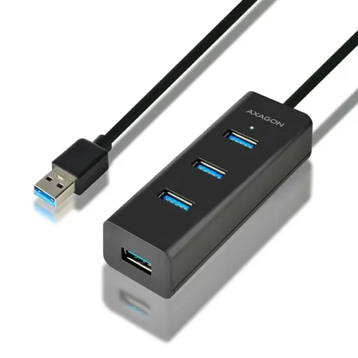 AXAGON Charging Hub HUE-S2BL 4x USB 3.2 Gen 1 1.2m Cable MicroUSB Charging