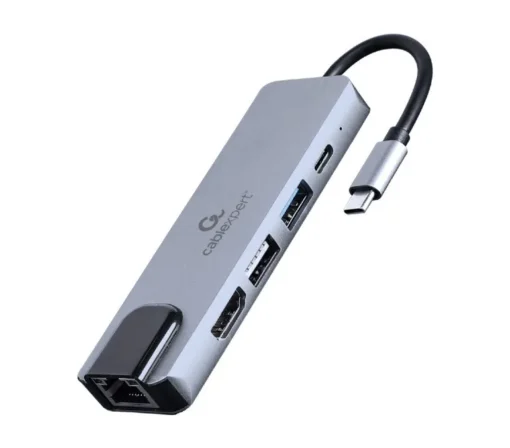 Gembird Adapter USB-C 5in1 PD HDMI USB 3.1 USB 2.0 LAN