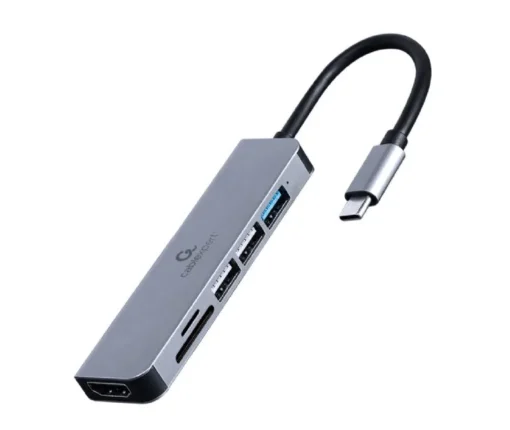 Gembird Adapter USB-C 6in1 HDMI USB 3.1 USB 2.0x2 card reader