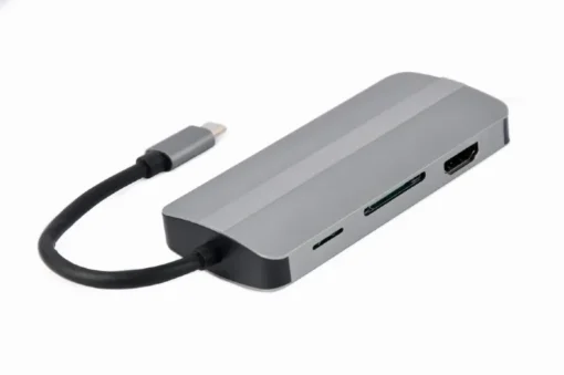 Gembird Adapter USB-C 8in1, HDMI, USB-C, PD, VGA, USB 3.1, 2.0, audio, card reader - Image 2