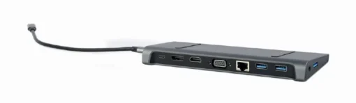 Gembird Adapter USB-C 9in1, HDMI, USB-C PD, VGA, DP, USBx3, Audio, LAN - Image 4