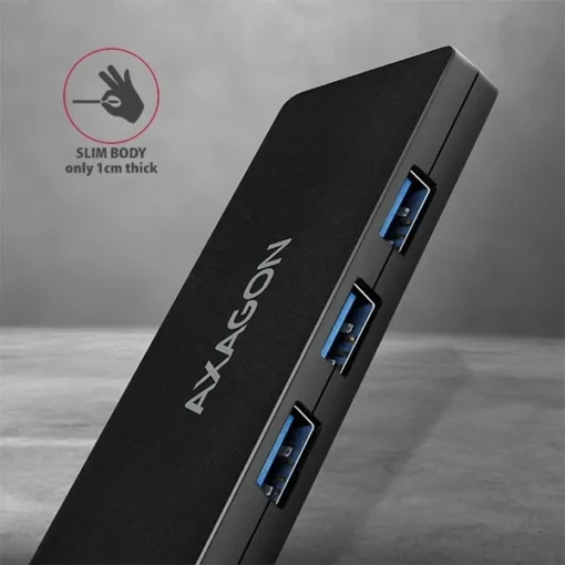 AXAGON HUE-G1A 4x USB3.2 Gen 1 SLIM hub w. 14cm Type-A cable - Image 4