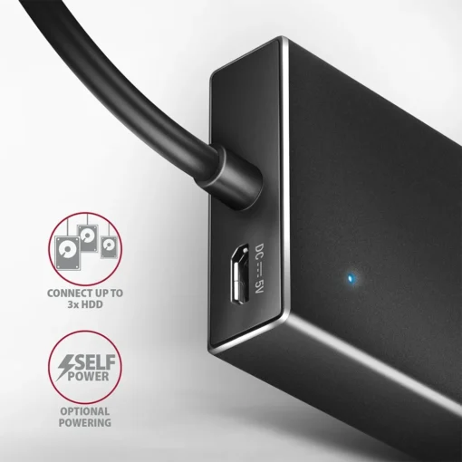 AXAGON AXAGON HUE-F7C Hub 7-port USB-C 3.2 Gen 1 ALU - Image 5