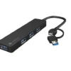 Natec USB-C 3.0 Hub 4-Port Mayfly black + adapter