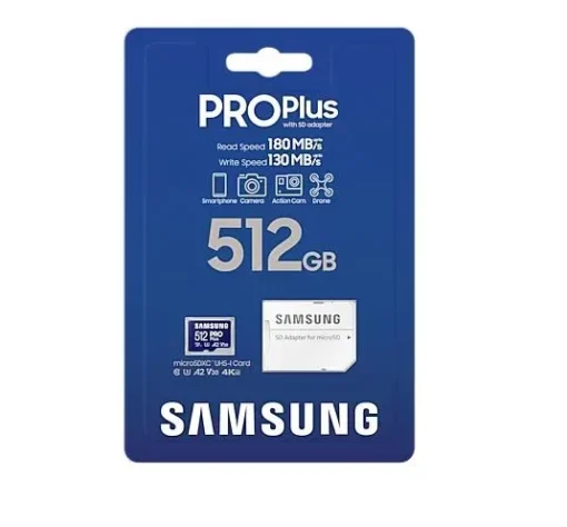 Samsung памет card microSD PRO+ MD-MD512SA/EU + adapter - Image 4