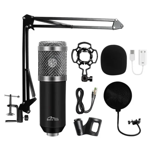 Media-Tech Studio and streaming microphone MT397S silver