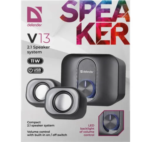 Defender Компютър SPEAKERS V13 2 .1 11W USB - Image 4