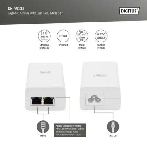 Digitus PoE Injector, 802.3af DN-95131 - Image 5