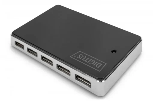 Digitus HUB 10-port USB 2.0, active, захранващ блок, black - Image 2