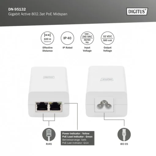 Digitus PoE+ Injector 802.3at DN-95132 - Image 5