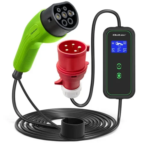 Qoltec Mobile зарядно for EV 2 in 1 type2 7kW 230V