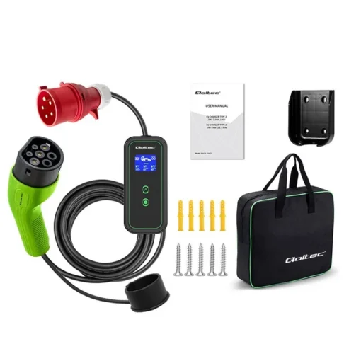 Qoltec Mobile charger for EV 2 in 1 type2, 7kW, 230V - Image 3