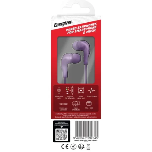 Energizer Wired слушалки 3,5 mm jack purple - Image 2