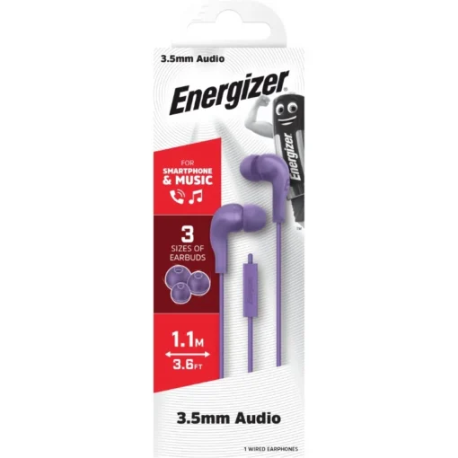 Energizer Wired слушалки 3,5 mm jack purple - Image 3