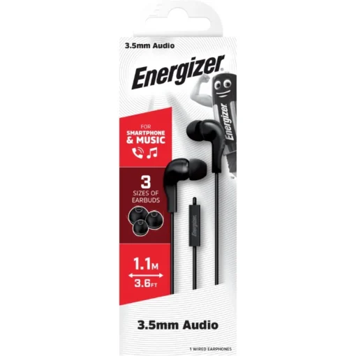 Energizer Wired слушалки 3,5 mm jack black - Image 2