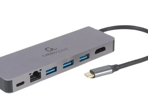 Gembird USB-C Hub for HDMI 1xUSB-C GbE 2xUSB-A Card PD