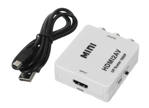 Адаптер (преходник) Конвертор, No brand, HDMI към AV (3RCA), Бял - 18301 - Image 3