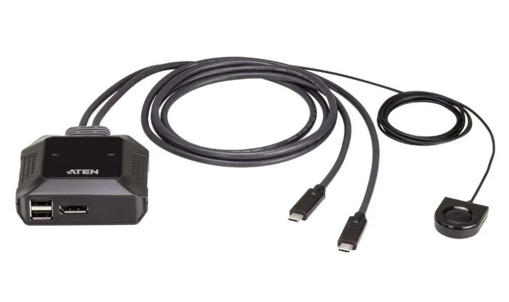 ATEN 2-Port 4K USB-C DP кабел KVM Switch