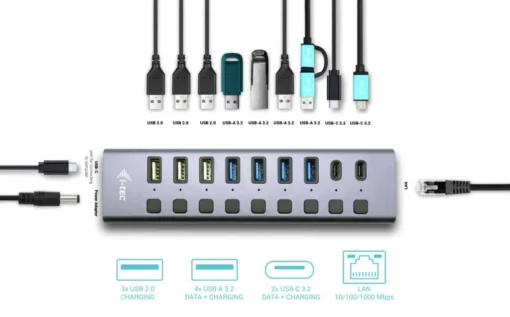 i-tec Hub USB 3.0/USB-C 9 ports LAN + Power Adapter 60W - Image 3