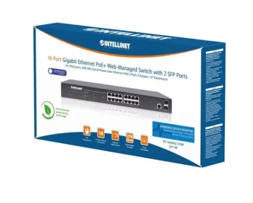 Intellinet Switch Gigabit managed 16x RJ45 PoE+/2 slots SFP - Image 2