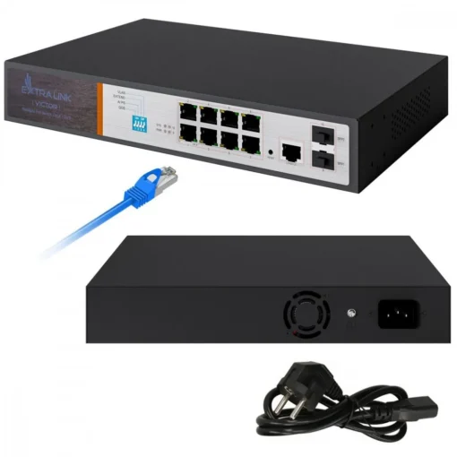 Extralink Managed switch Victor Victor EX-2500G-10MPS 8X 10/100/1000M TX Z POE AT/AF - Image 2