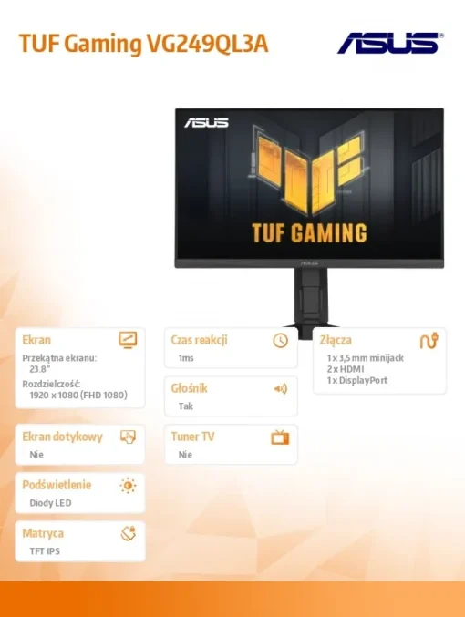 Asus Monitor TUF Gaming 23.8 inches VG249QL3A IPS 180Hz G-SYNC - Image 2