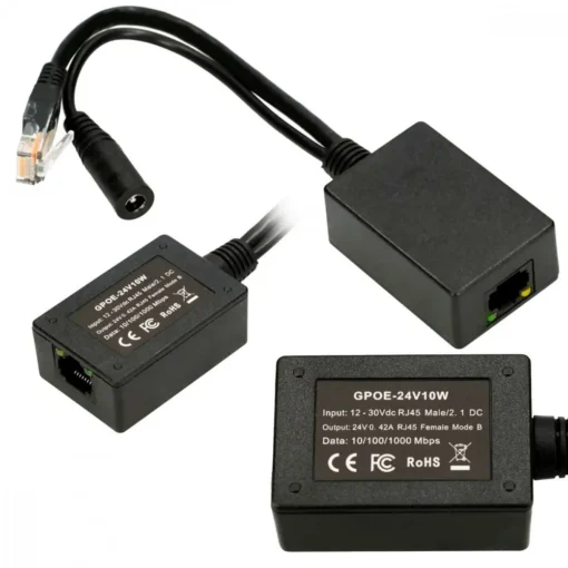 Extralink PoE Injector 1 port input 1x1000Mb/s RJ45/Jack 10-24V, output 24V - Image 2