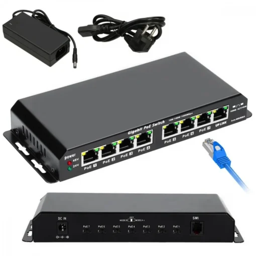 Extralink Switch Gigabit PoE 8-7 port 24V 60W - Image 2