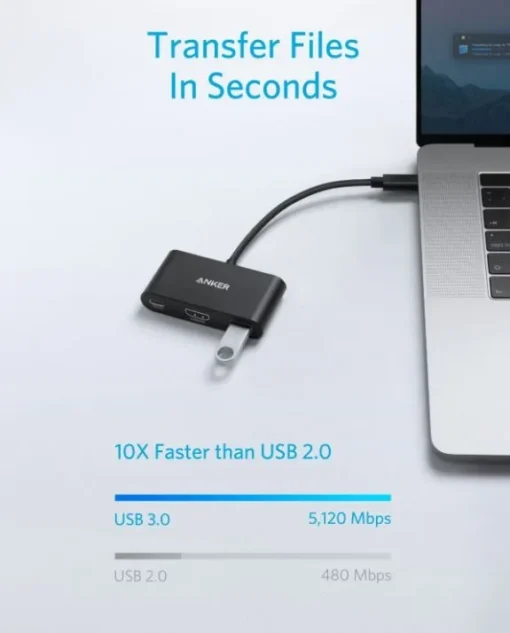 Anker USB-C Hub 3-in-1 4K HDMI Grey - Image 5