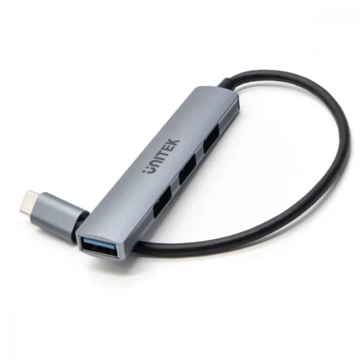 Unitek HUB USB-C, 3x USB-A 2.0 1x USB-A 5 Gbps alu - Image 5