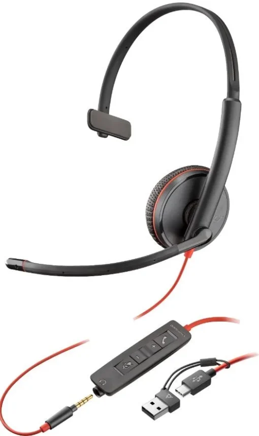 POLY Blackwire 3215 USB-C/A Headset+35mm 8X227A