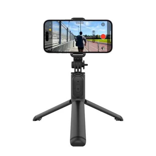 CRONG Compact selfie stick Bluetooth tripod black - Image 5