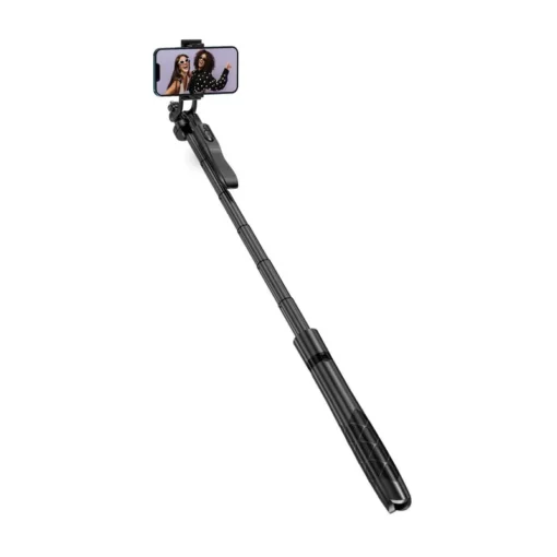 CRONG Aluminium selfie stick Bluetooth tripod black - Image 3