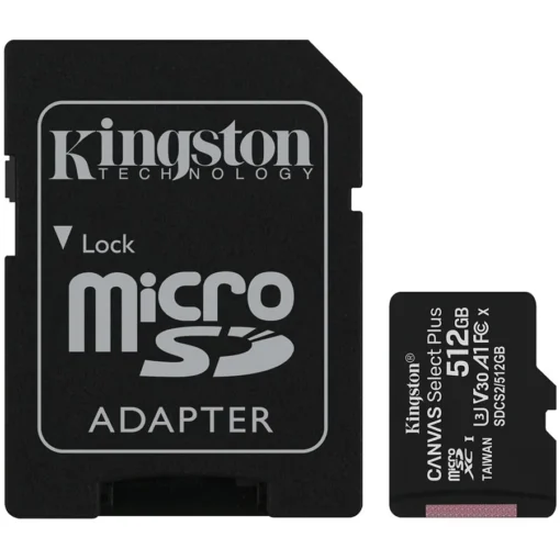 Карта памет Kingston 512GB micSDXC Canvas Select Plus 100R A1 C10 Card + ADP