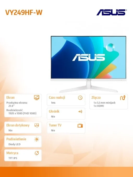 Asus Monitor 23.8 inches VY249HF-W IPS 100Hz - Image 2