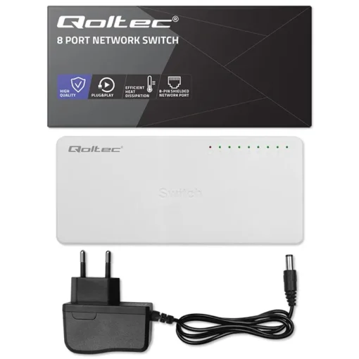 Qoltec Nrtwork SWITCH 8xRJ45 port 100Mbps LAN - Image 4