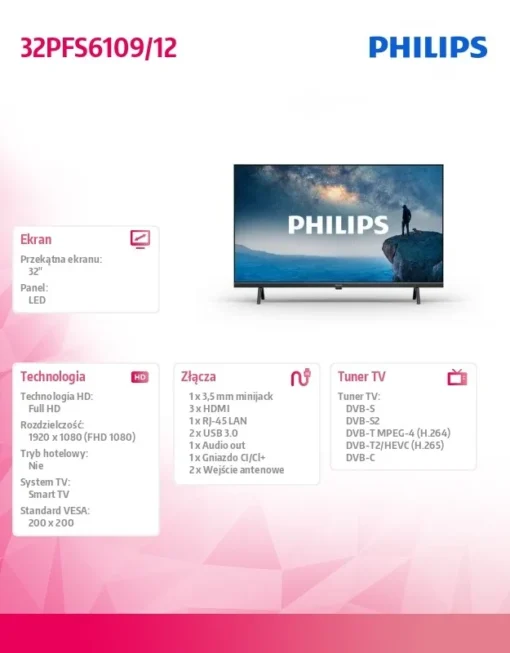 Philips TV LED 32 inches 32PFS6109/12 - Image 2