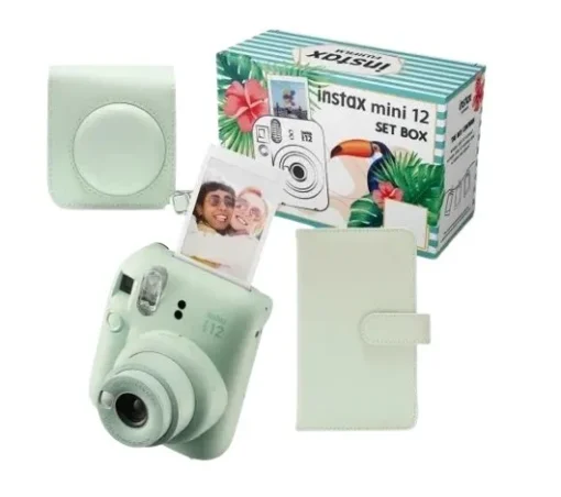 Fujifilm Camera Instax mini 12 BIG BUNDLE (camera+ case + album) green