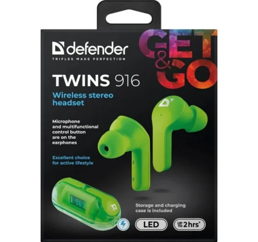 Defender WIRELESS HEADPHONSE TWI NS 916 GREEN - Image 5