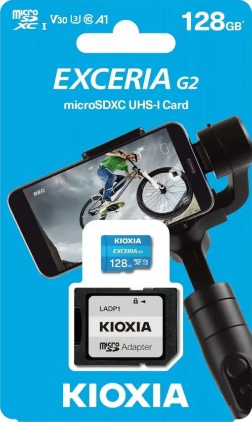 Kioxia Card microSD 128GB Gen2 UHS-I U3 V30 adapter Exceria - Image 2