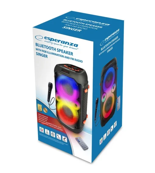 Esperanza BT FM LED RGB KARAOKE SINGER SPEAKER - Image 2