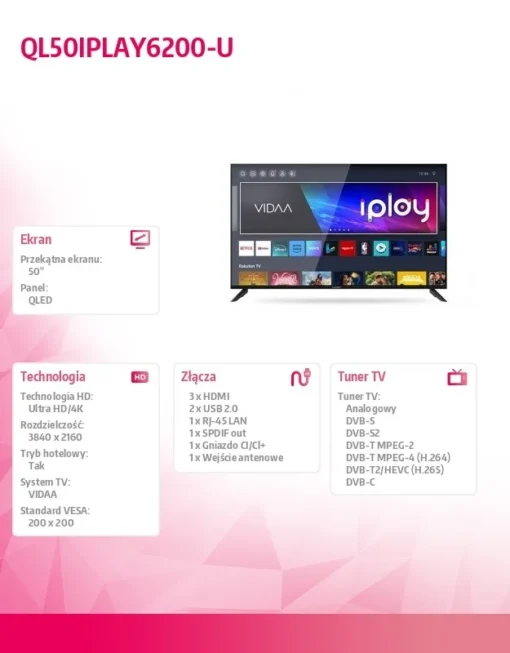 Allview TV QLED 50 inch QL50IPLAY6200-U