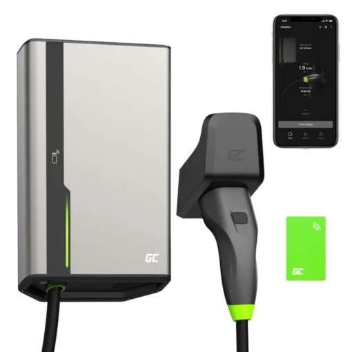 Green Cell Charger station Wallbox HabuDen Wallbox 22kW 32 A NFC/RFID Cable 7.5m Type 2