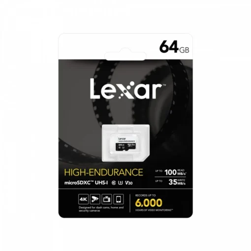 Lexar microSD card 64GB C10 A1 U3 V30 100/35MB/s CL10 adapter - Image 2