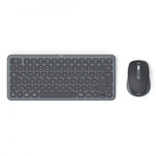 Hama multi device keyboard and mouse set black gre