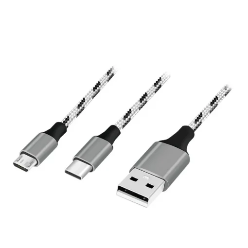 LogiLink USB2.0 кабел, A/M to micro-USB + USB-C, 1.2m - Image 2